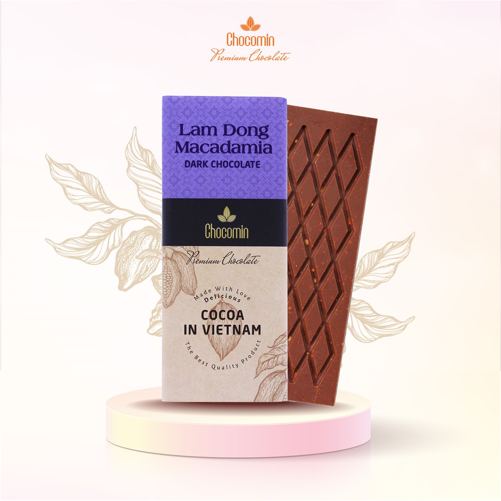 Picture of LAM DONG MACADAMIA DARK CHOCOLATE BAR